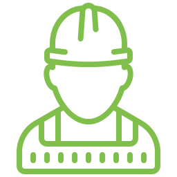 green icon construction worker